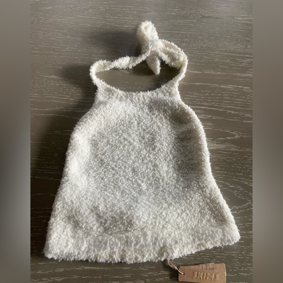 NWT SKIMS Cream Fuzzy Halter Top - Picture 2 of 4